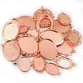 Assorted Round and Oval Cabochon Tray Findings in Mixed Finishes view 4