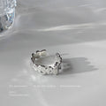 Silver Open Adjustable Ring Linked Molten Animal Band view 4