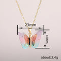 Acrylic Butterfly Pendant Necklace Gold or Silver Chain Styles view 4