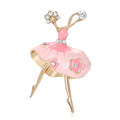 Dancing Ballerina Enamel Brooch in Pink or Turquoise view 5