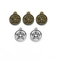 Pentagram Coin Charm Metal Jewelry Making Component In 2 Finishes view 2