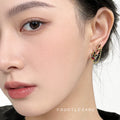 Gold Tone Multicolor Butterfly Guitar And Chain Stud Earrings view 2