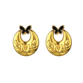 Butterfly Open Crescent Gold Tone Stud Earrings in Four Colors view 5
