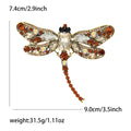 Jeweled Dragonfly Brooch with Faceted Wings and Long Tail view 8