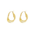 Gold Wire Spring Teardrop Hoop Earrings Coil Style Pair view 5