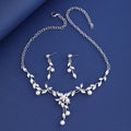Black Silver Tone Horse Crystal Metal Necklace and Earring Set view 2