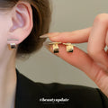 T Bar Geometric Metal Stud Earrings Fashion Jewelry view 2