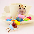 Multicolor Rhinestone Caterpillar Keychain With Lobster Clasp view 2