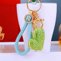 Offset Crystal Heart Keychains with Fortune Cords and Loose Loops view 4