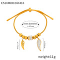 Gold Adjustable Charm Bracelets Beads Rhinestone Slider Cord view 10