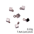 Minimal Cube Pendant Charms in Two Polished Metal Finishes view 5