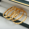 Gold Geometric Cutout Clasp Bangle Clear Zircon Accents view 4