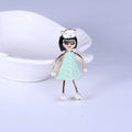 Nurse Girl Enamel Brooch in Three Dress Colors Decorative Lapel Pin view 8