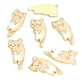 Printed Lounging Cat Alloy Charm Pendants in Seven Designs view 12