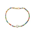 Gold Tone Clear Zircon Tennis Bracelet Round Center view 5