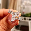 Silver Marquise Clear CZ Side Accents Engagement Style Ring view 2