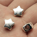 Five Point Star Large Hole Metal Bead in Two Vintage Finishes view 1
