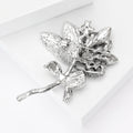 Silver Tone Floral Branch Brooch With Iridescent Shell Effect view 4