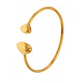 Polished Open Cuff Bangle With Hollow Triangle Ends view 5