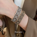 Filigree Flower Stretch Bracelet Gold Silver Disc 3 Styles view 4