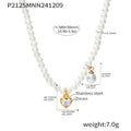 Shell Pearl Choker Necklace Gold Zircon Pendant Drop Styles view 8