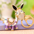 Jeweled Donkey Keychains with Bare Braided Wrist Loop Options view 3