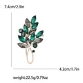 Two Leaf Crystal Branch Brooch in Four Rich Colorways view 6
