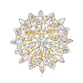 Crystal Sunflower Brooch in Gold or Silver Tone for Jackets and Scarves view 1