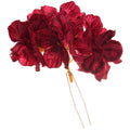 Deep Red Fabric Flower Cluster Hair Pin Stick Style view 5
