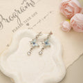 Blue Pink and White Cloud Bear and Butterfly Dangle Earrings view 5