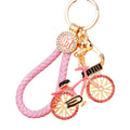 Jeweled Bicycle Keychains in Blue Yellow Red and Pink view 5