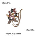 Faceted Crystal Leaf Bouquet Brooch in 2 Color Styles view 4