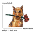 Dog Holding a Red Rose Enamel Brooch in Two Colors view 7