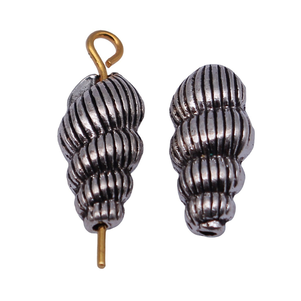 15x7.2x5.4mm 1.6g Antique Silver Zinc Alloy Shell Loose Metal Conch Beads for Bracelet Necklace DIY Jewelry Making