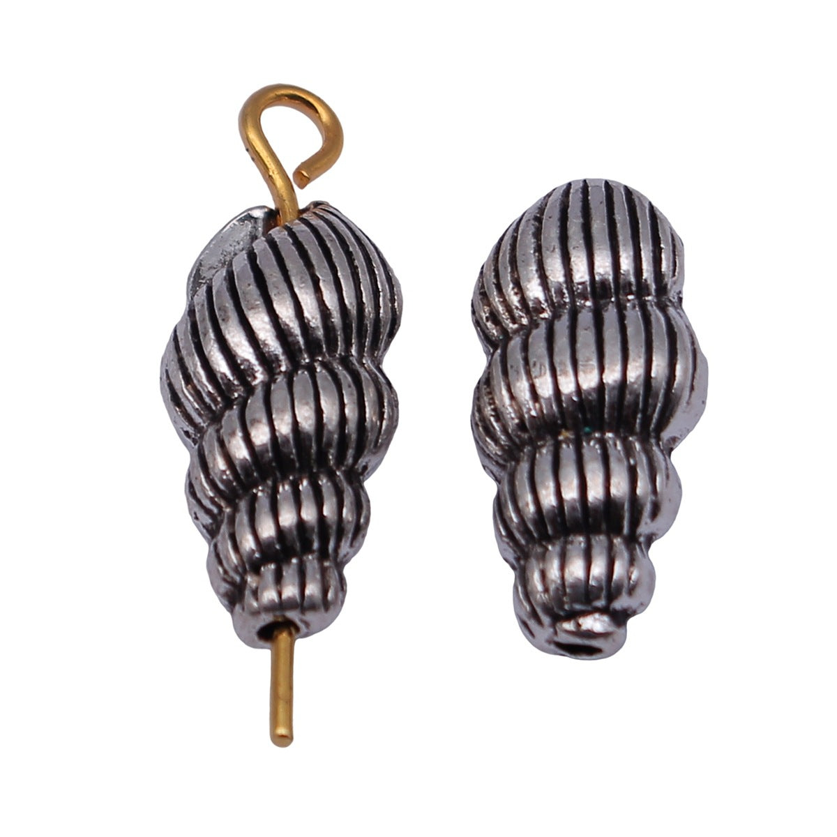 15x7.2x5.4mm 1.6g Antique Silver Zinc Alloy Shell Loose Metal Conch Beads for Bracelet Necklace DIY Jewelry Making