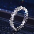 Alternating Baguette And Round Stone Eternity Band In Silver Tone view 2