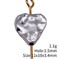 Antique Silver Hammered Heart Small Hole Metal Bead view 3