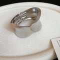 Irregular Hammered Oval Hinge Cuff Bracelet 2 Tones view 6