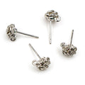 Rose Flower Earring Post Findings With Hanging Loop view 6
