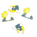 Sun and Moon Rabbit Enamel Alloy Charm Pendants for Jewelry Making view 2
