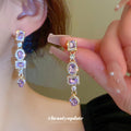 Geometric Crystal Linear Drop Earrings For Women Jewelry view 3