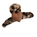 Leopard Fuzzy Claw Clip Brown Flocked Heart Accent view 5