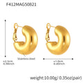 Thick Hollow C Hoop Earrings in Gold and Silver Tone view 7
