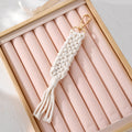 Gold Tone Braided Macrame Tassel Clip Keychains in Six Pastel Colors view 3