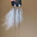 White Feather Crystal Chain Tassel Stud Earrings Jewelry Accessory view 6