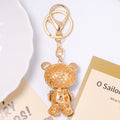Rhinestone Bear Keychain Enamel Vest Gold Clasp Four Colors view 4