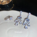 Silver Crystal Diamond Drop Earrings Decorative Jewelry view 4