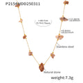 Gold Chain Irregular Natural Stone Station Necklace Multicolor view 10