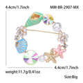 Seashell Wreath Brooch Decorative Metal Pin For Jackets And Lapels view 5