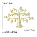 Matte Gold Silver Fortune Tree Textured Metal Brooch view 6